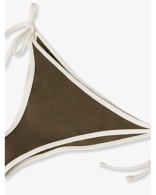 Brunello Cucinelli Natural Nylon Bikini Bottoms With Contrasting Profiles