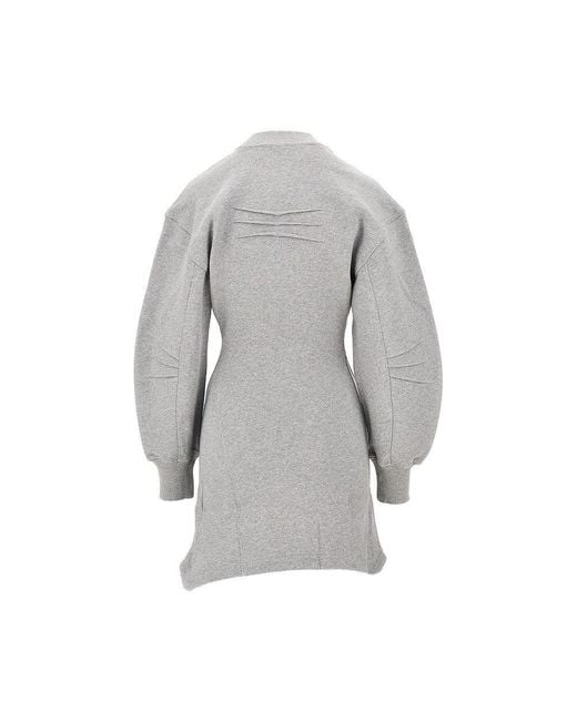 The Attico Gray Mèlange Cotton Mini Dress