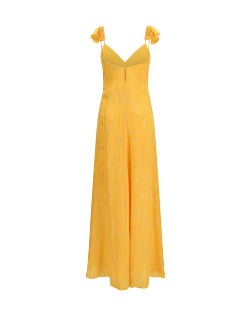 Forte_forte Metallic Forte_Forte Long V-Neck Dress