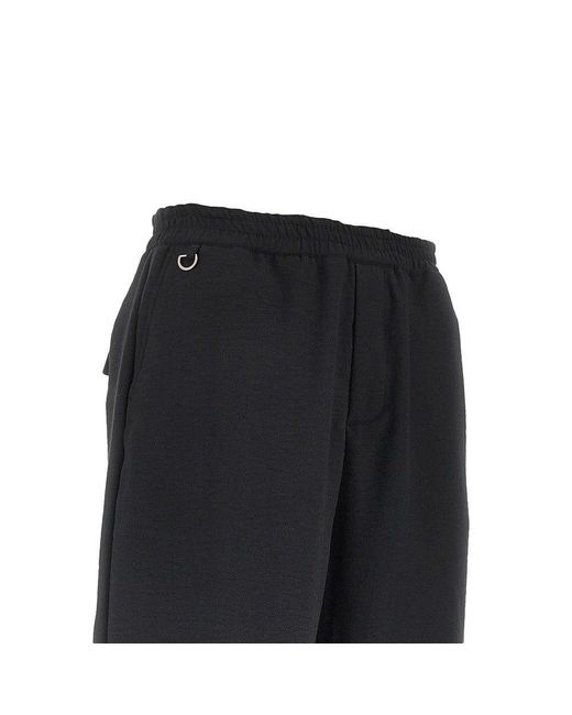 MARSĒM Black Canvas Pants With Elasticated Waist for men
