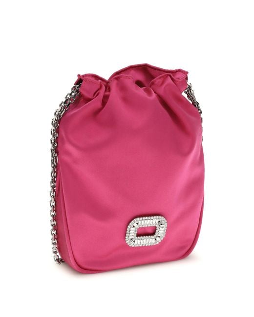 Roger Vivier Pink Nano Pilgrim Bucket Bag