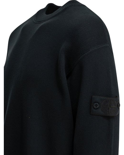 Stone Island Blue Cotton Cashmere Crewneck Sweater for men