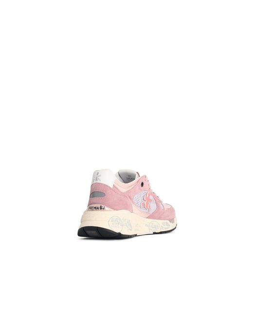 Premiata Pink 'Mased 8220' Mesh And Suede Sneakers