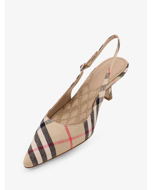 Burberry Natural Dame Décolleté With Check Motif