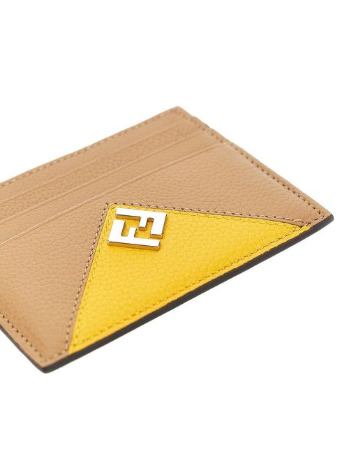 Fendi Orange Lui' Grained Leather Cardholder for men