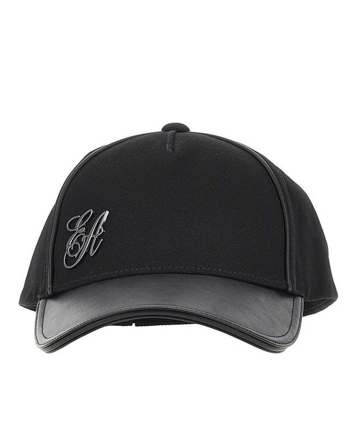 Women's Black Canvas Baseball Cap With Ea Logo