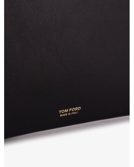 Tom Ford White Aura Leather Clutch Bag With Lettering Logo On The Front