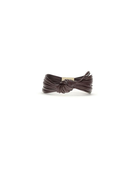 Bottega Veneta White Knot Leather Bracelet