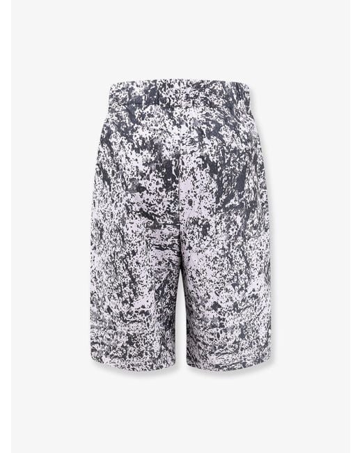 Oamc Peacemaker White Vapor Bermuda Shorts With All-Over Print for men