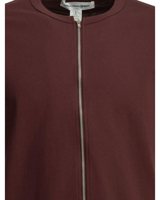 Comme des Garçons Purple Zipper Crew Neck T-Shirt for men