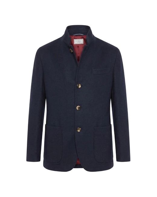 Brunello Cucinelli Blue Cashmere Jacket for men