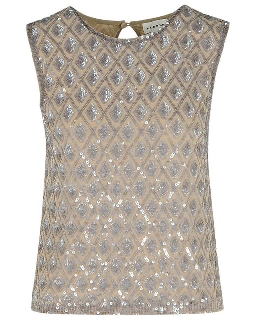 P.A.R.O.S.H. Gray P.A.R.O..H. Polyamide Blend Blouse