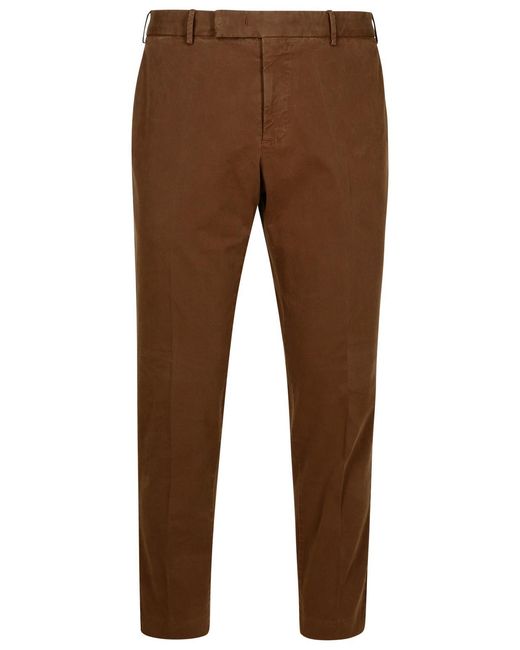 PT01 Brown 'Rebel' Cotton Blend Pants for men