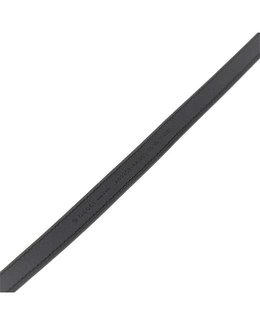 Gucci Black Leather Belt With Gg Interlock