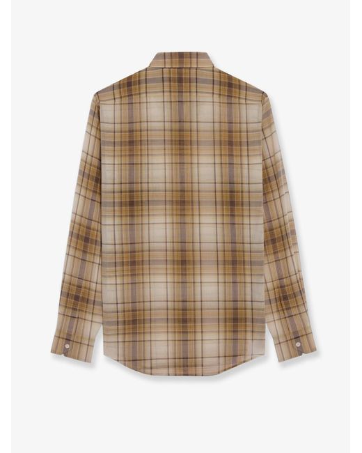 Céline Natural Checked Cotton Shirt for men