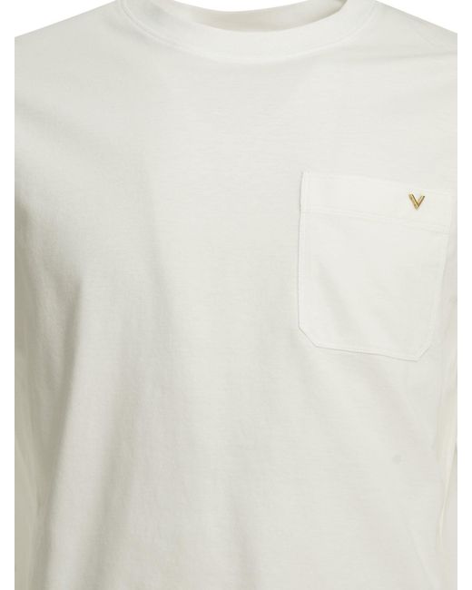 Valentino White Vltn Crew-Neck T-Shirt for men