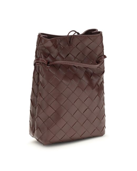 Bottega Veneta Brown Andiamo Smartphone Pouch