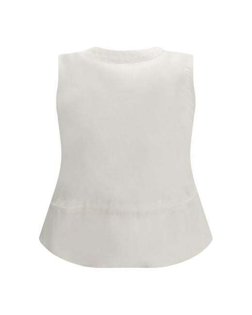 Sacai White Denim Vest