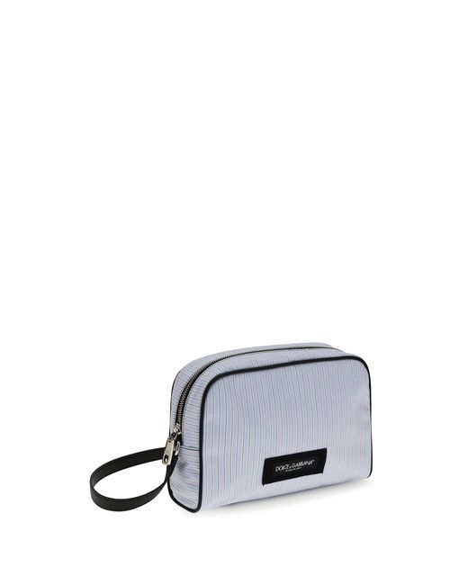 Dolce & Gabbana Multicolor Striped Poplin And Leather Handbag for men