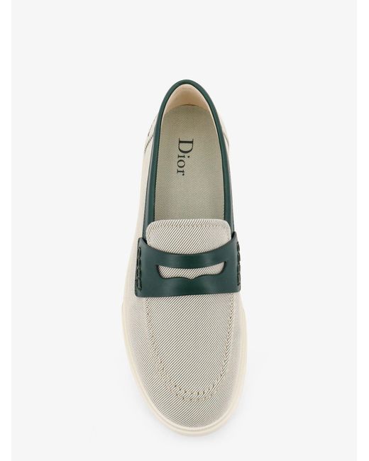Dior Green Dior Chester Dioriviera Canvas And Leather Loafers for men