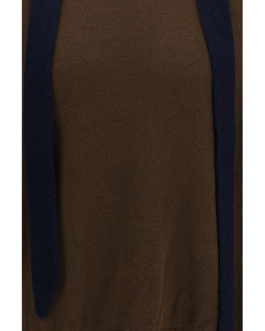 Sacai Brown Wool Knit Cardigan With Scarf for men