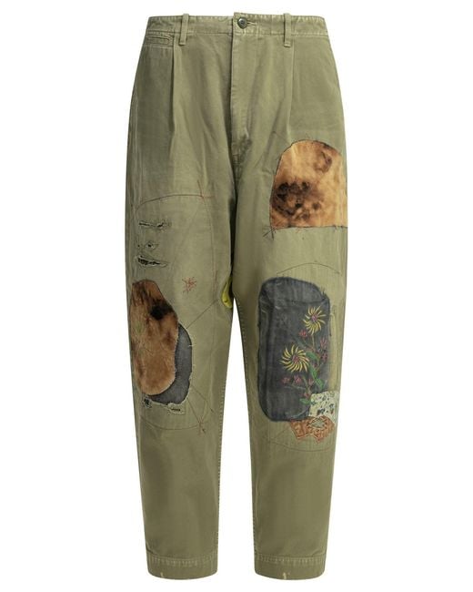 Kapital Green Katsuragi Gypsy Patch Pants for men