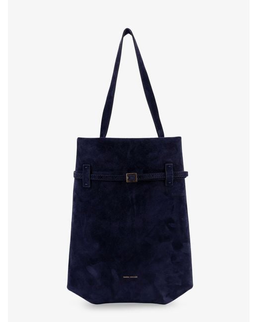 MANU Atelier Blue Tote Du Jour Suede Shoulder Bag Dark