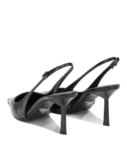 Prada Black 50Mm Leather Slingbacks