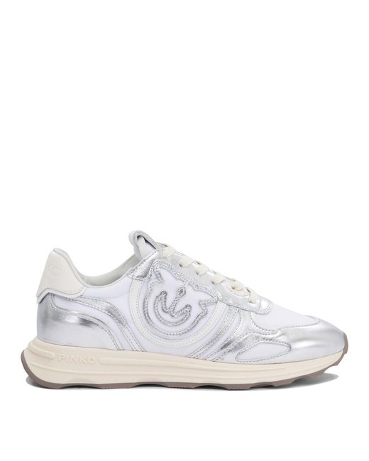 Women's White Leather Mesh Sneakers