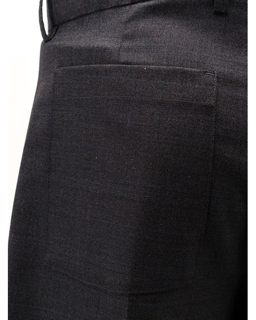 DUNST Black Pleated Bermuda Shorts Wool-Silk for men