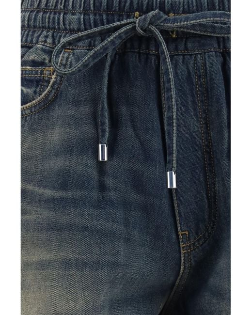 Amiri Blue Shorts Drawstring Denim for men