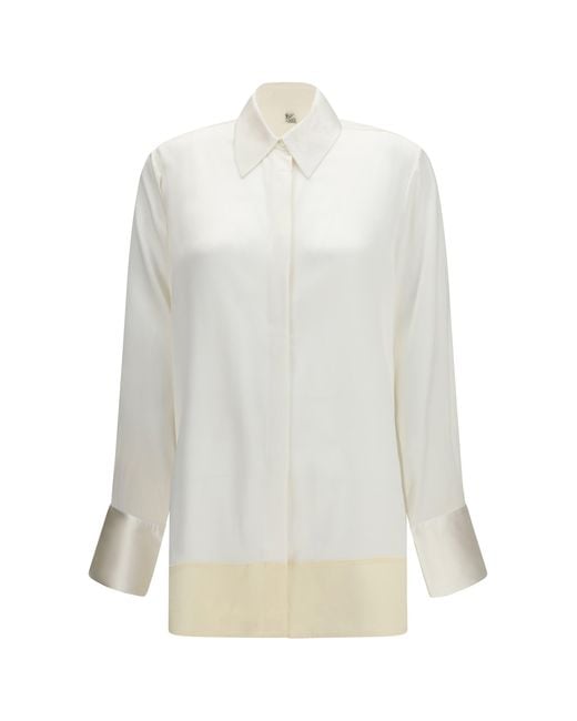 Totême White Soft Tuxedo Shirt