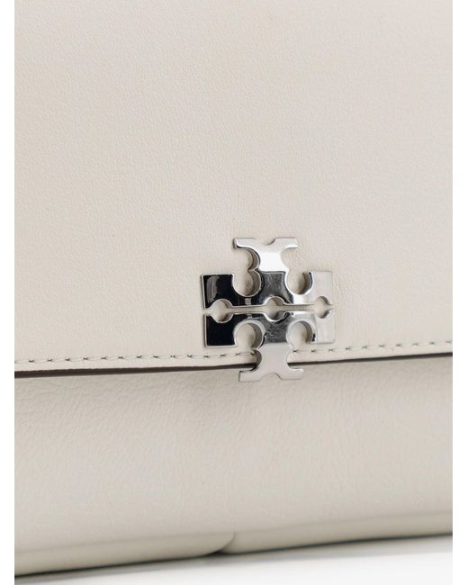 Tory Burch Natural Charlie Leather Shoulder Bag