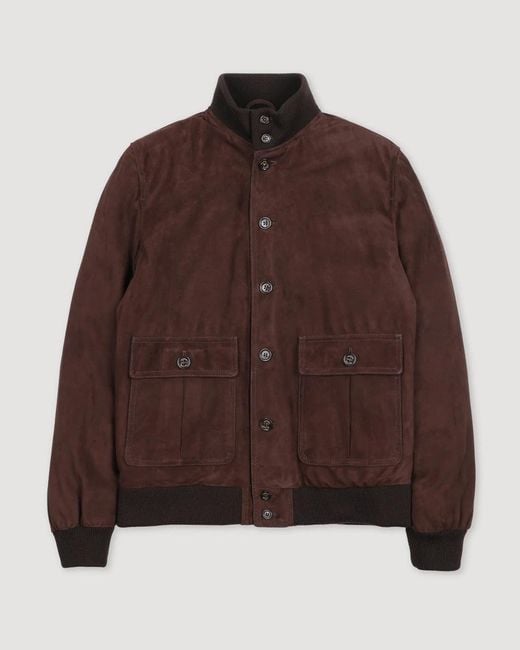 Valstar Brown Valastrino Padded Suede Jacket for men