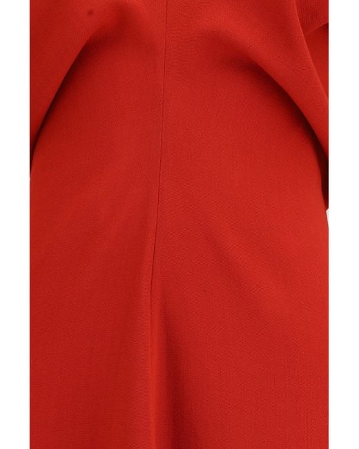 Totême Red Slouch Waist Wool Dress