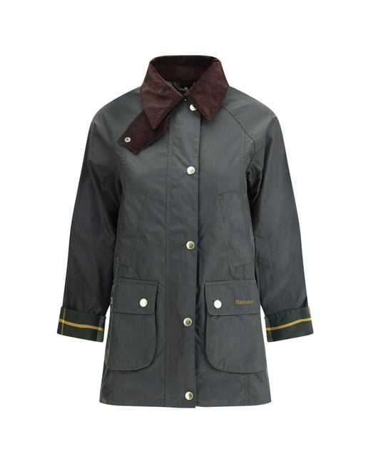 Barbour Gray Modern Beadnell Wax Jacket Sage