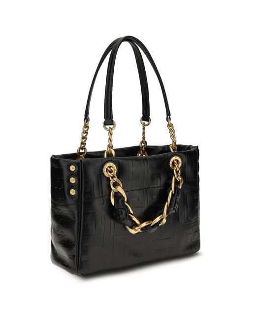 Balmain Black Tote Bag Cabas 1945 Leather