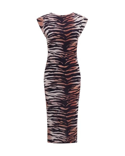 Pinko Purple Dress Tiger Print