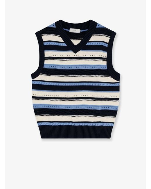 DUNST Blue Sleeveless Cotton Sweater