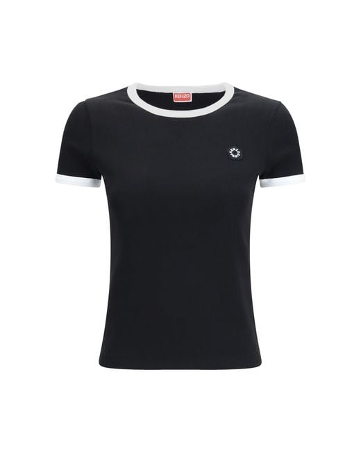 KENZO Black Boke Flower 2.0 Embroidered Cotton T-Shirt