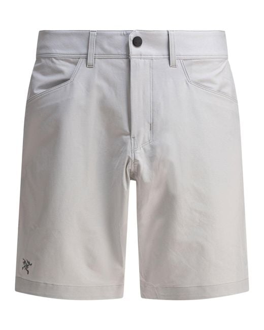 Men's Grey Cotton Nylon Elastane Shorts