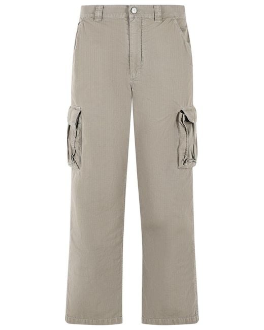 ERL White Cotton Cargo Pants for men