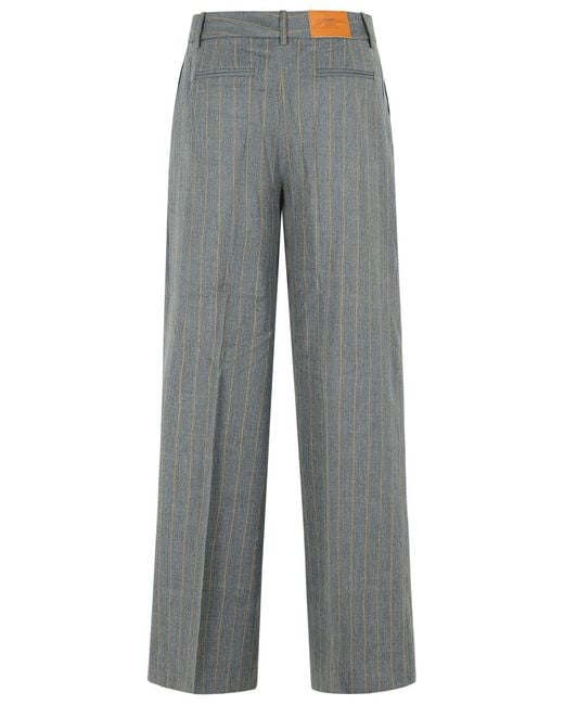 Ganni Gray Wool Blend Trousers