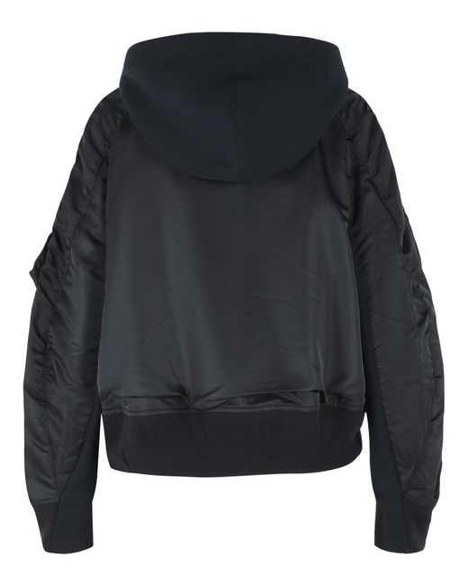 Sacai Black Cotton Blend Hoodie