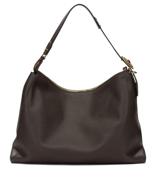 Etro Black Large Leather Shoulder Bag