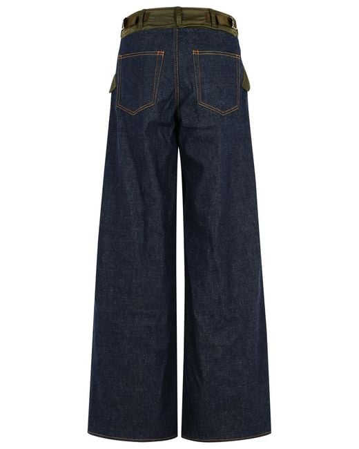 Sacai Blue Cotton Jeans