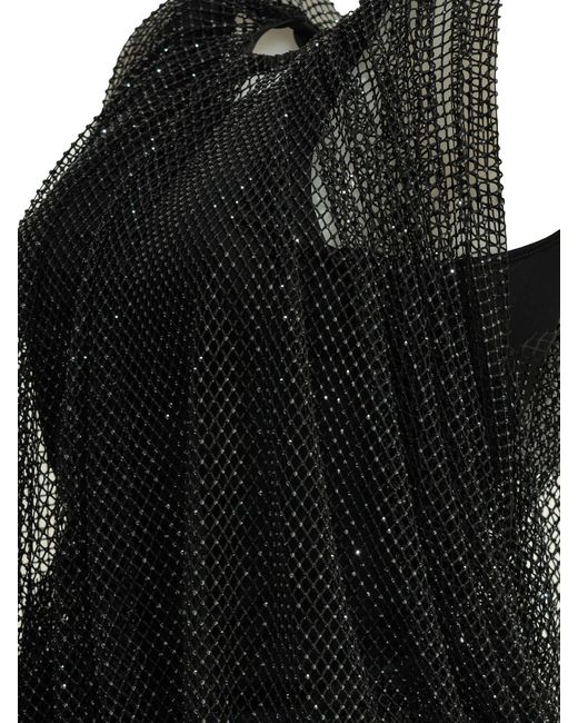 Max Mara Black Sequined Sleeveless Top