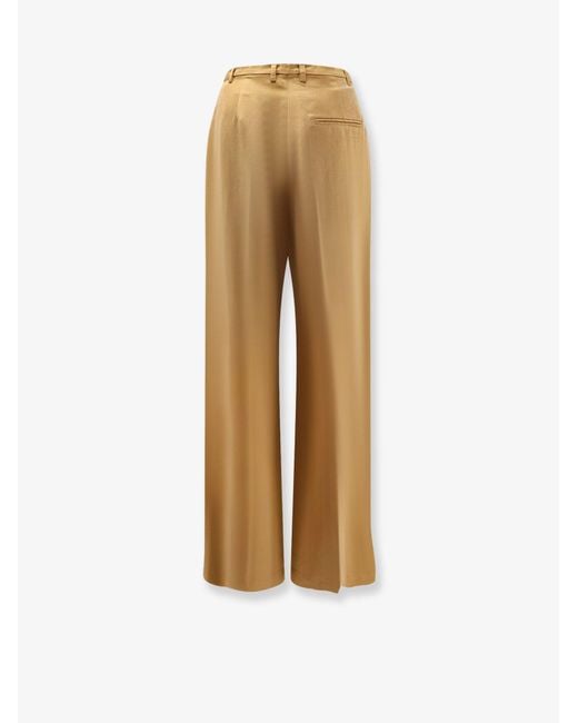 Alysi Natural Trousers Wide-Leg Lyocell-Linen