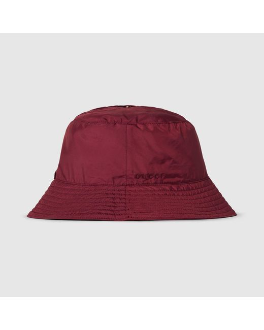Gucci Red Gg Reversible Bucket Hat