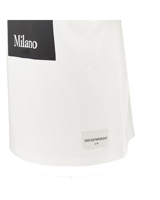 Emporio Armani White Icon Photographic Print T-Shirt for men